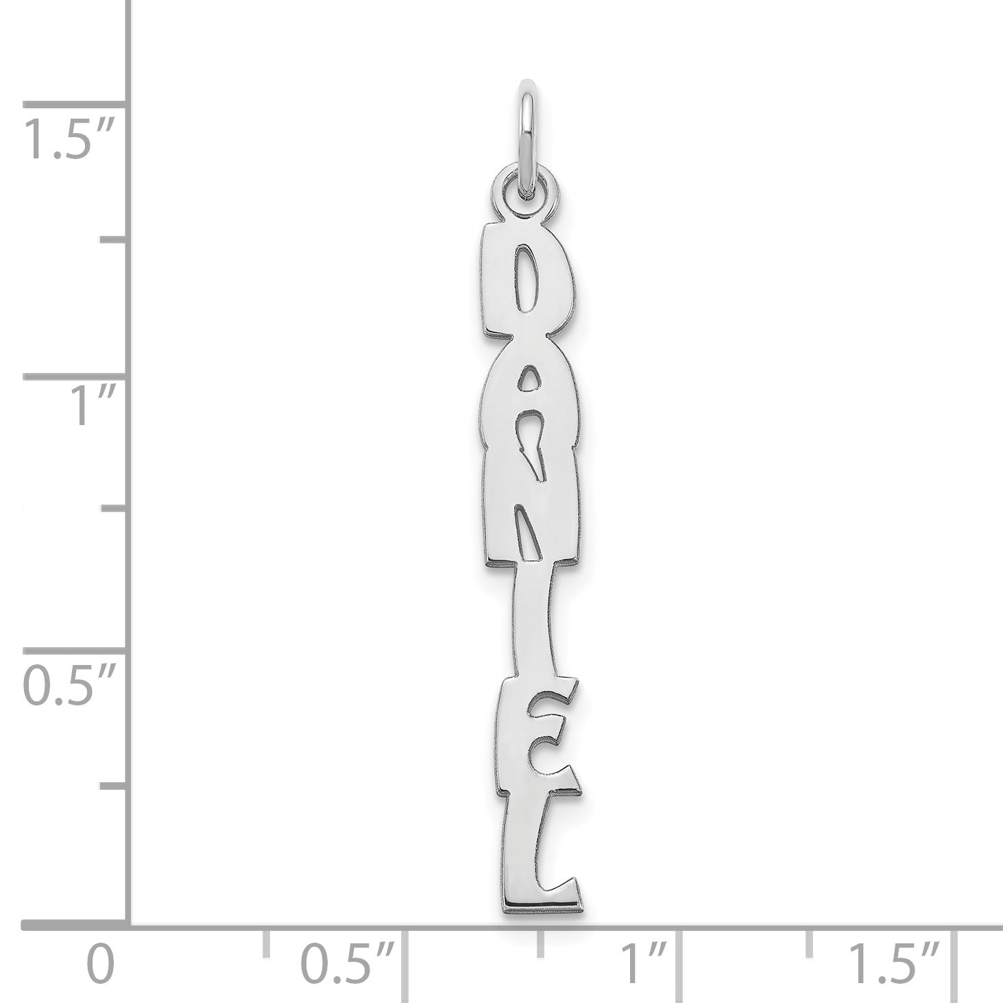 Sterling Silver Silver/Rhodium Plated Hobo Extra Font Name Plate Charm