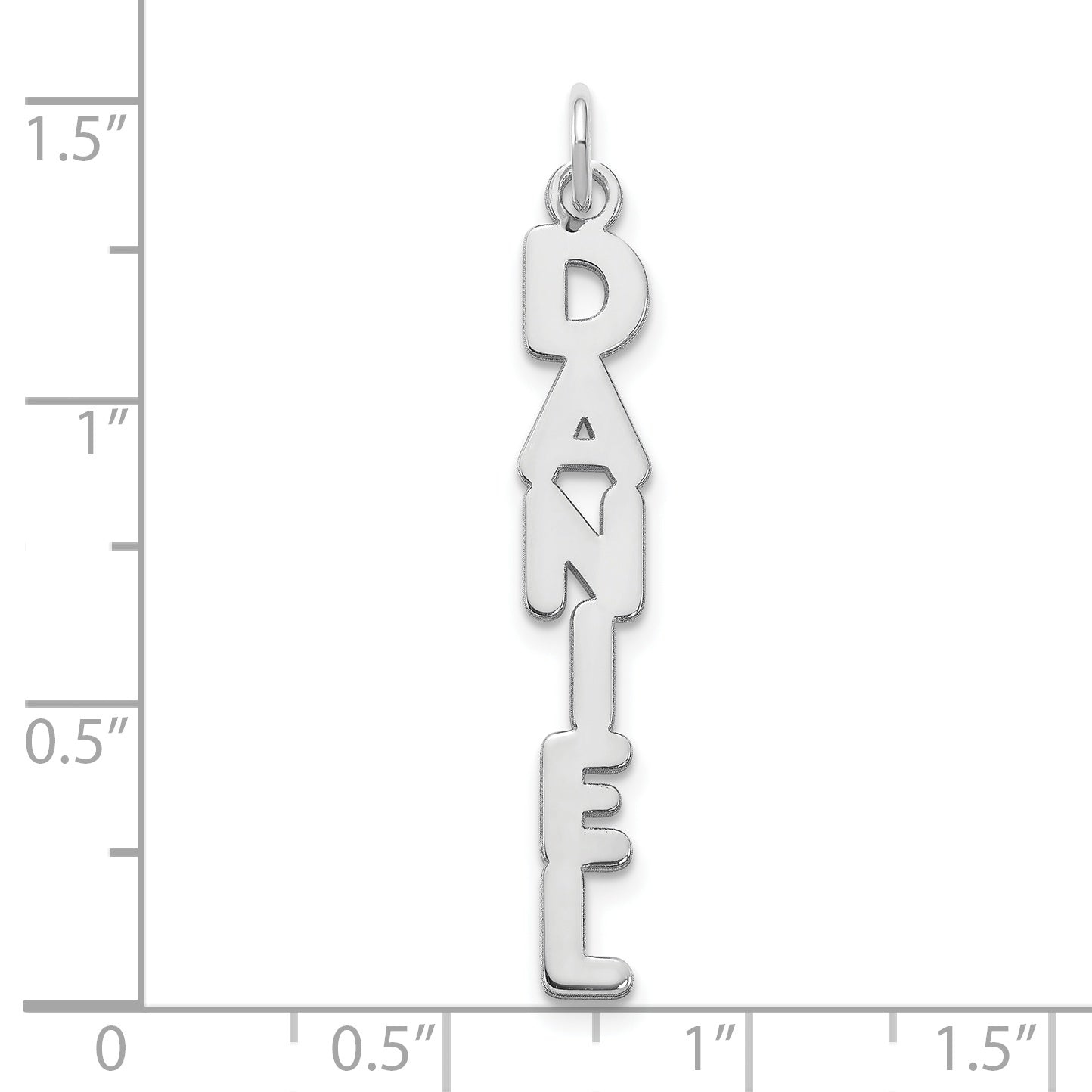 14K White Gold Kimberly Font Name Plate Charm