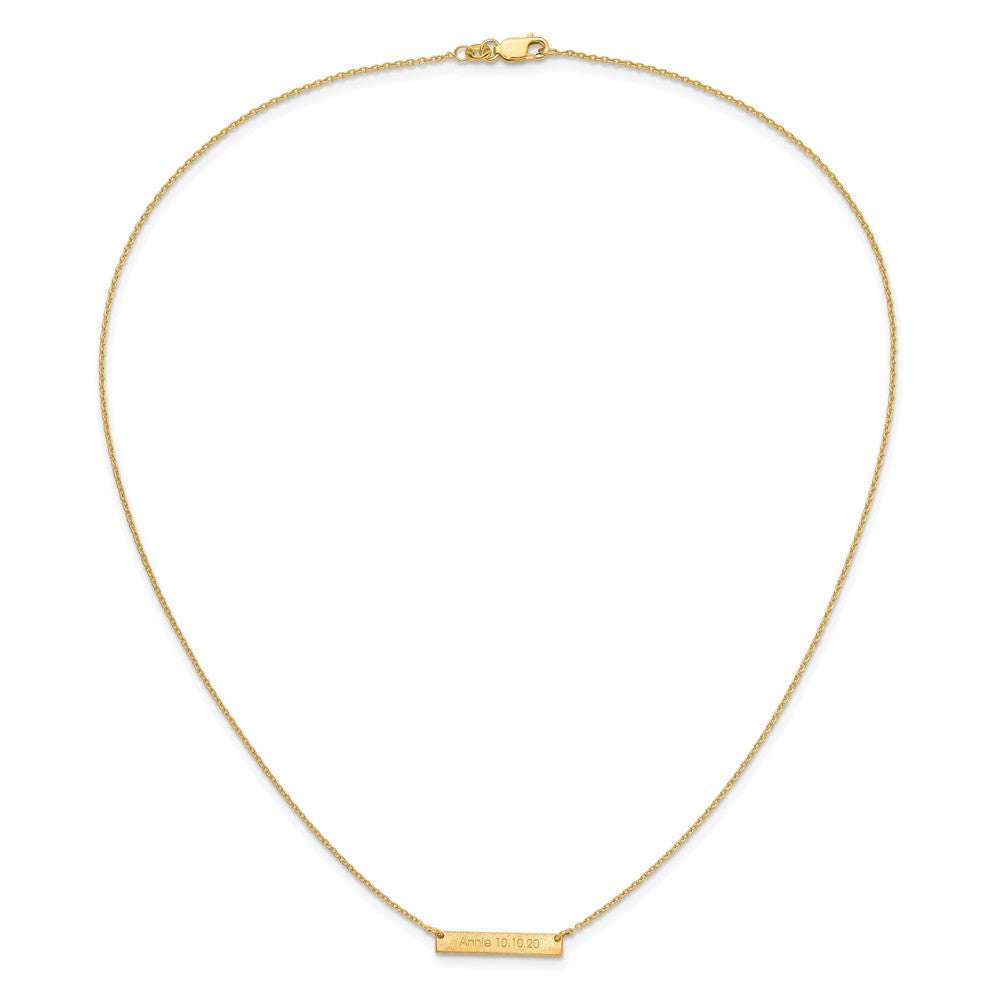 Gold Plated Sterling Silver/Gold Brushed 1 Station Necklace