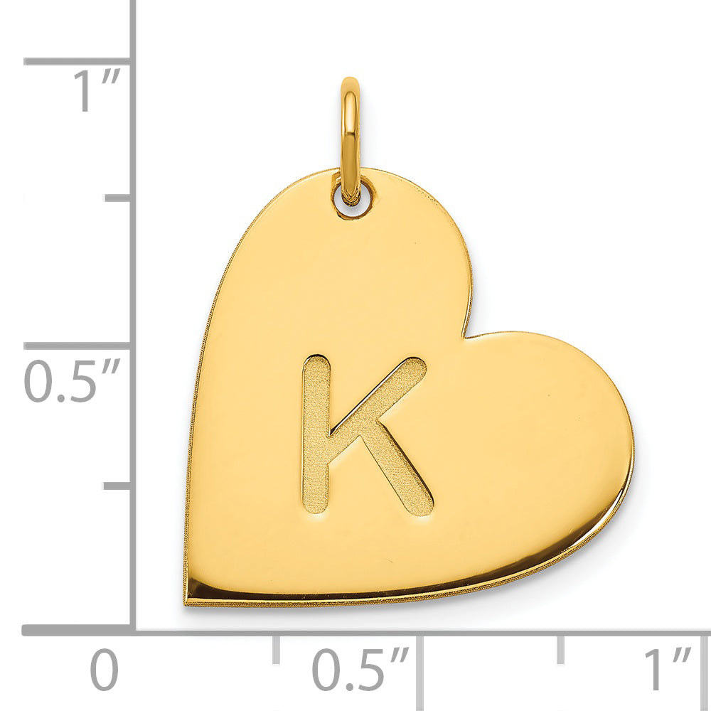 Gold Plated Sterling Silver/Gold Initial Heart Charm