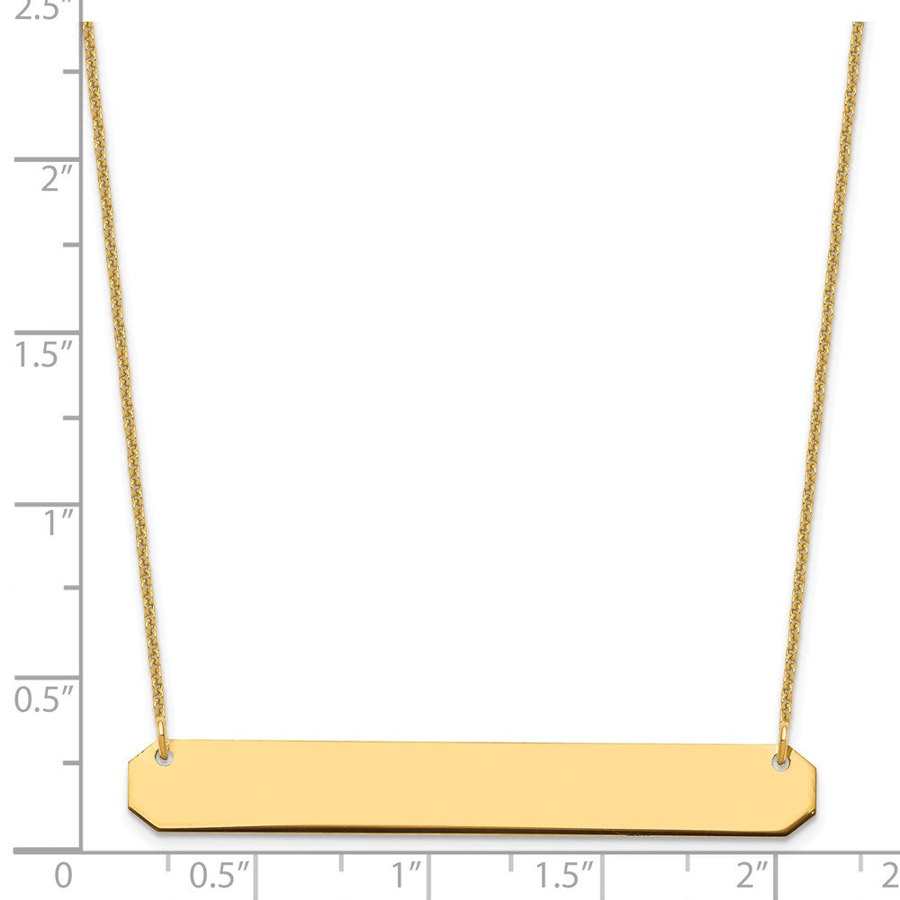 14K Yellow Gold Large Blank Bar Necklace