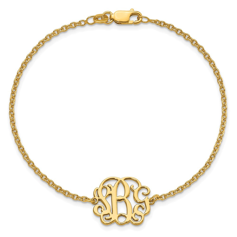 Gold Plated Sterling Silver/Rhodium Monogram Bracelet