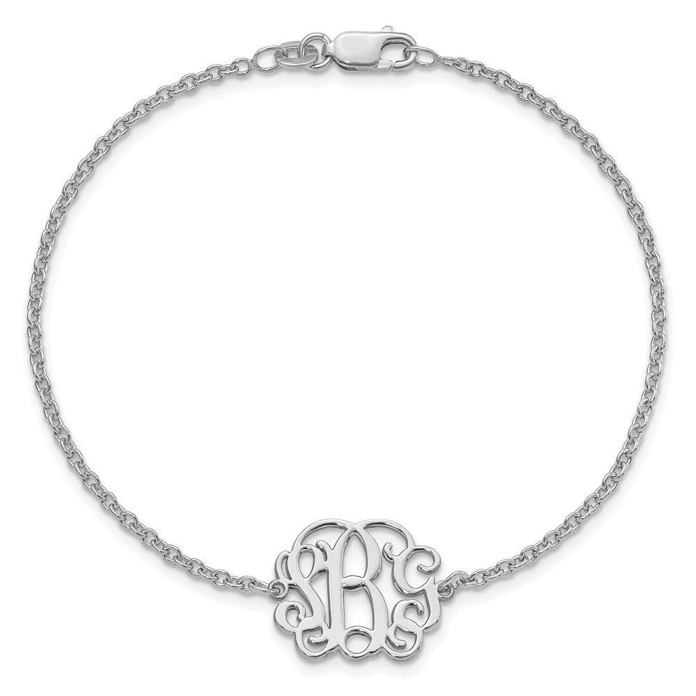 Sterling Silver Silver/Rhodium Plated Monogram Bracelet