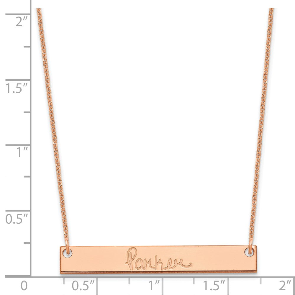 14K Rose Gold Medium Signature Bar Necklace