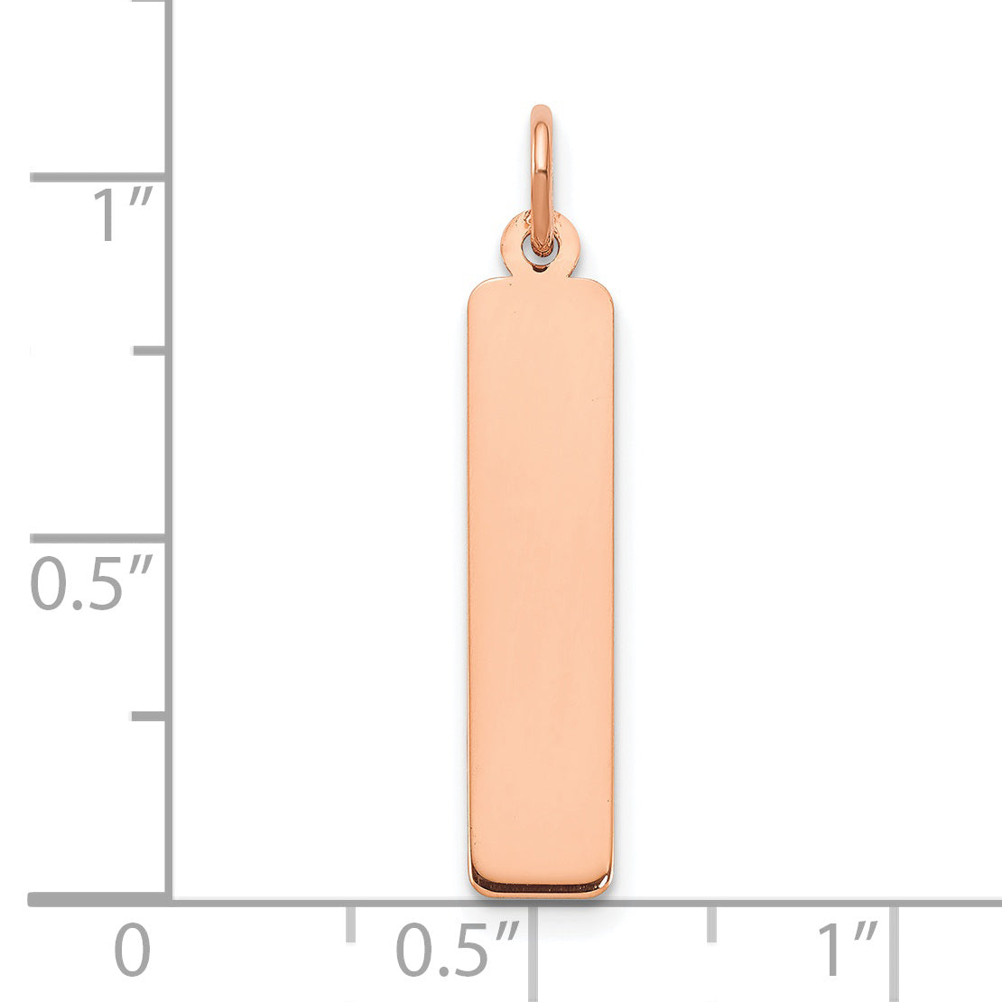 Rose Plated Sterling Silver/Rose Medium Blank Bar Charm