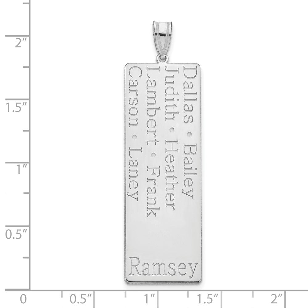 Sterling Silver Silver/Rhodium Plated 8 Name Family Pendant