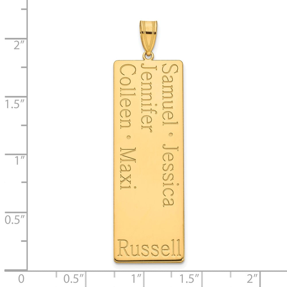 14K Yellow Gold 5 Name Family Pendant
