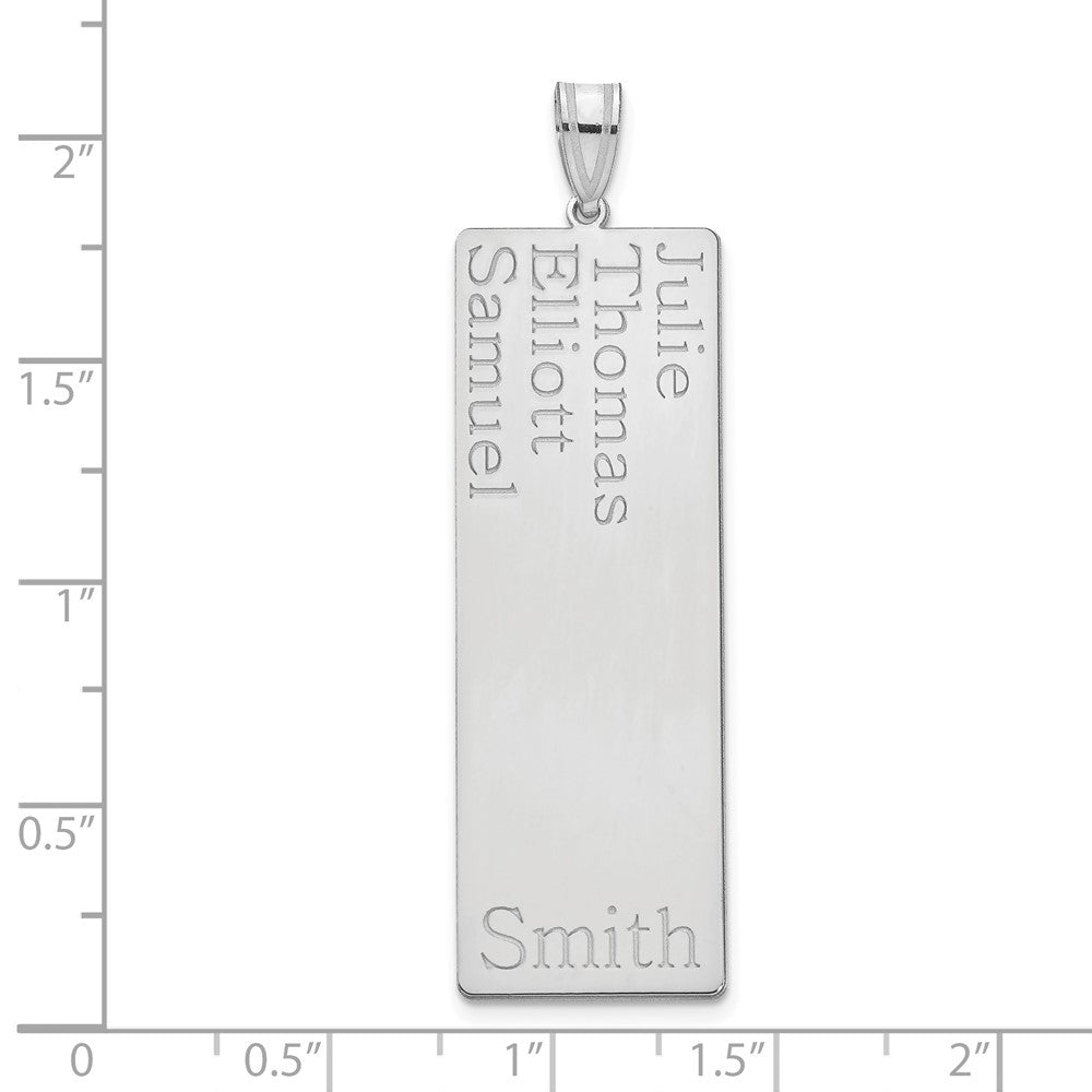 14K White Gold 4 Name Family Pendant