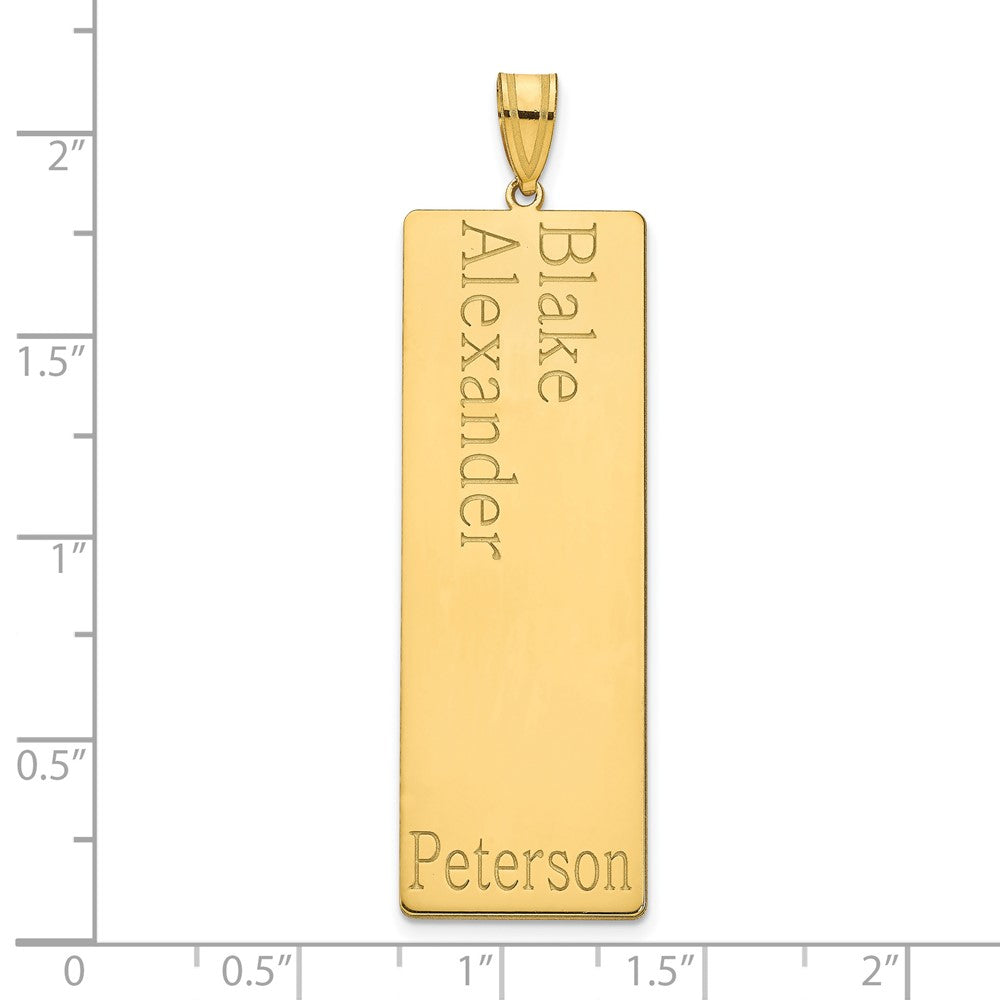 14K Yellow Gold 2 Name Family Pendant