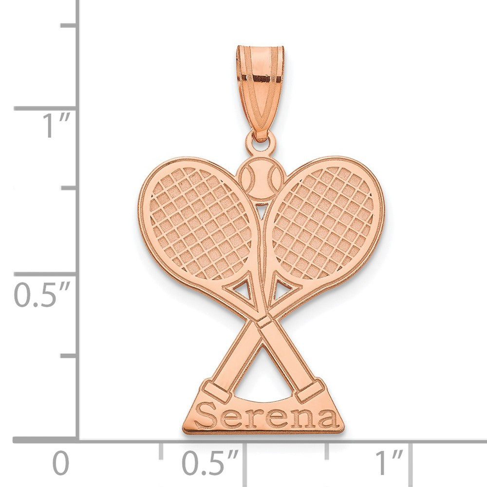 14K Rose Gold Personalized Tennis Pendant