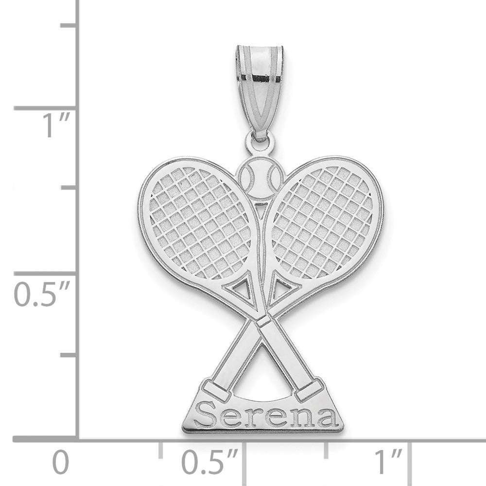14K White Gold Personalized Tennis Pendant