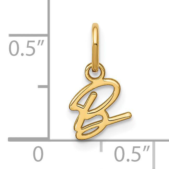14k Yellow Gold 14KY Upper case Letter B Initial Charm