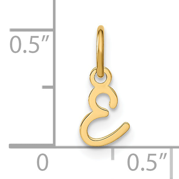 14k Yellow Gold 14KY Upper case Letter E Initial Charm