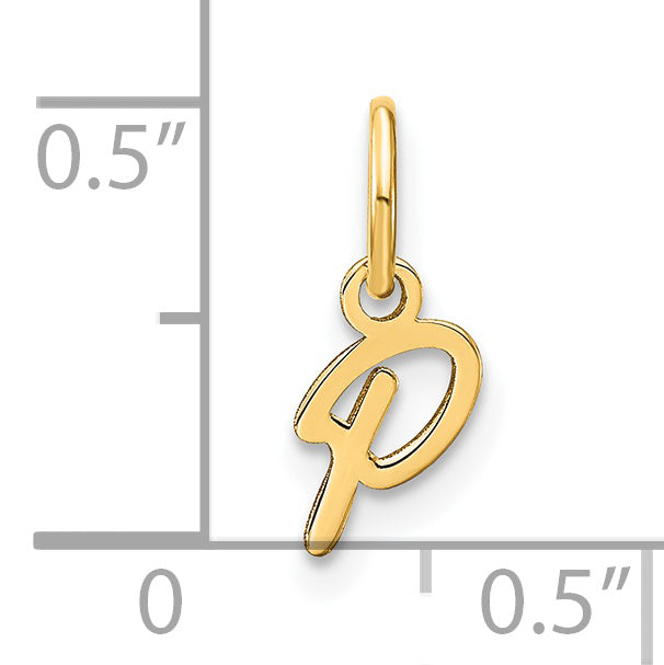14k Yellow Gold 14KY Upper case Letter P Initial Charm