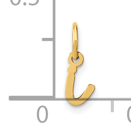 14k Yellow Gold 14KY Lower case Letter I Initial Charm
