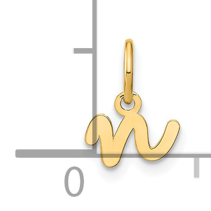 14k Yellow Gold 14KY Lower case Letter N Initial Charm