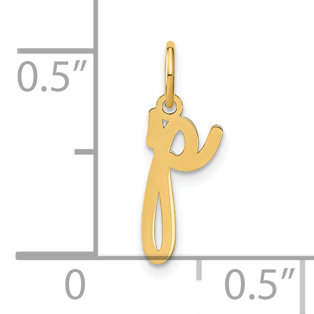 14k Yellow Gold 14KY Lower case Letter P Initial Charm