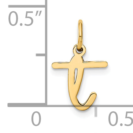 14k Yellow Gold 14KY Lower case Letter T Initial Charm