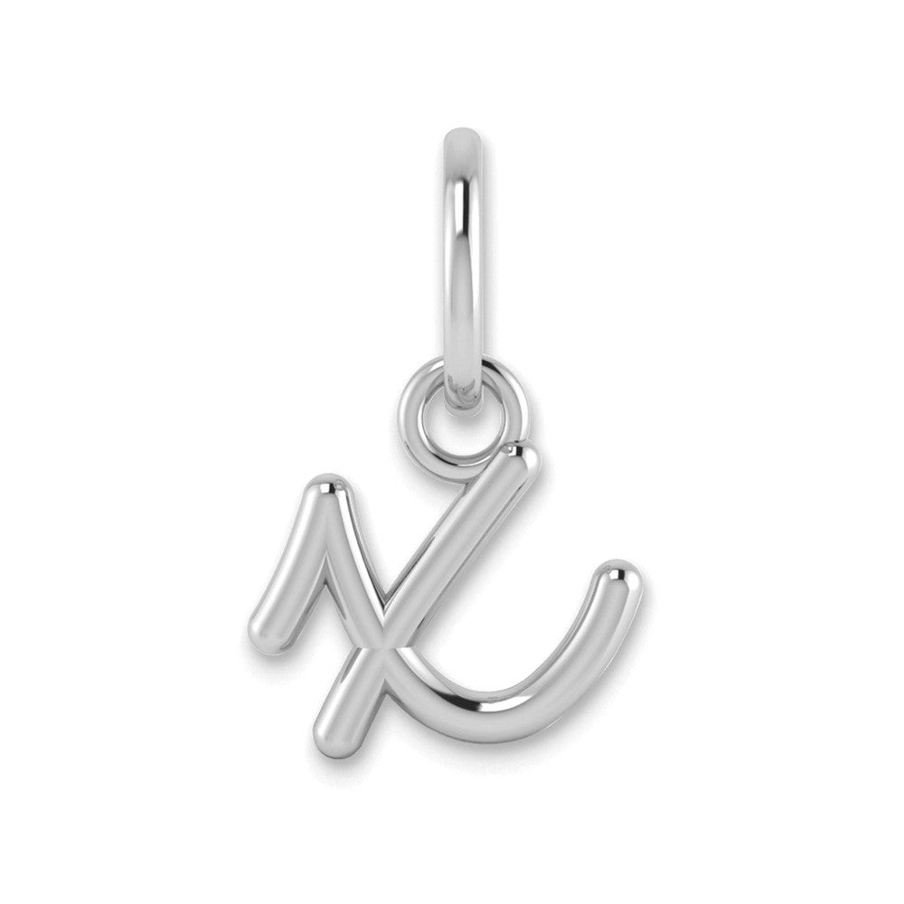 14K White Gold 14Kw Lower Case Letter X Initial Charm