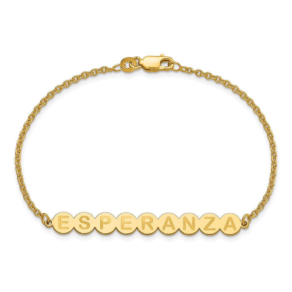 Gold Plated Sterling Silver/Gold 9 Letter Bubble Bracelet