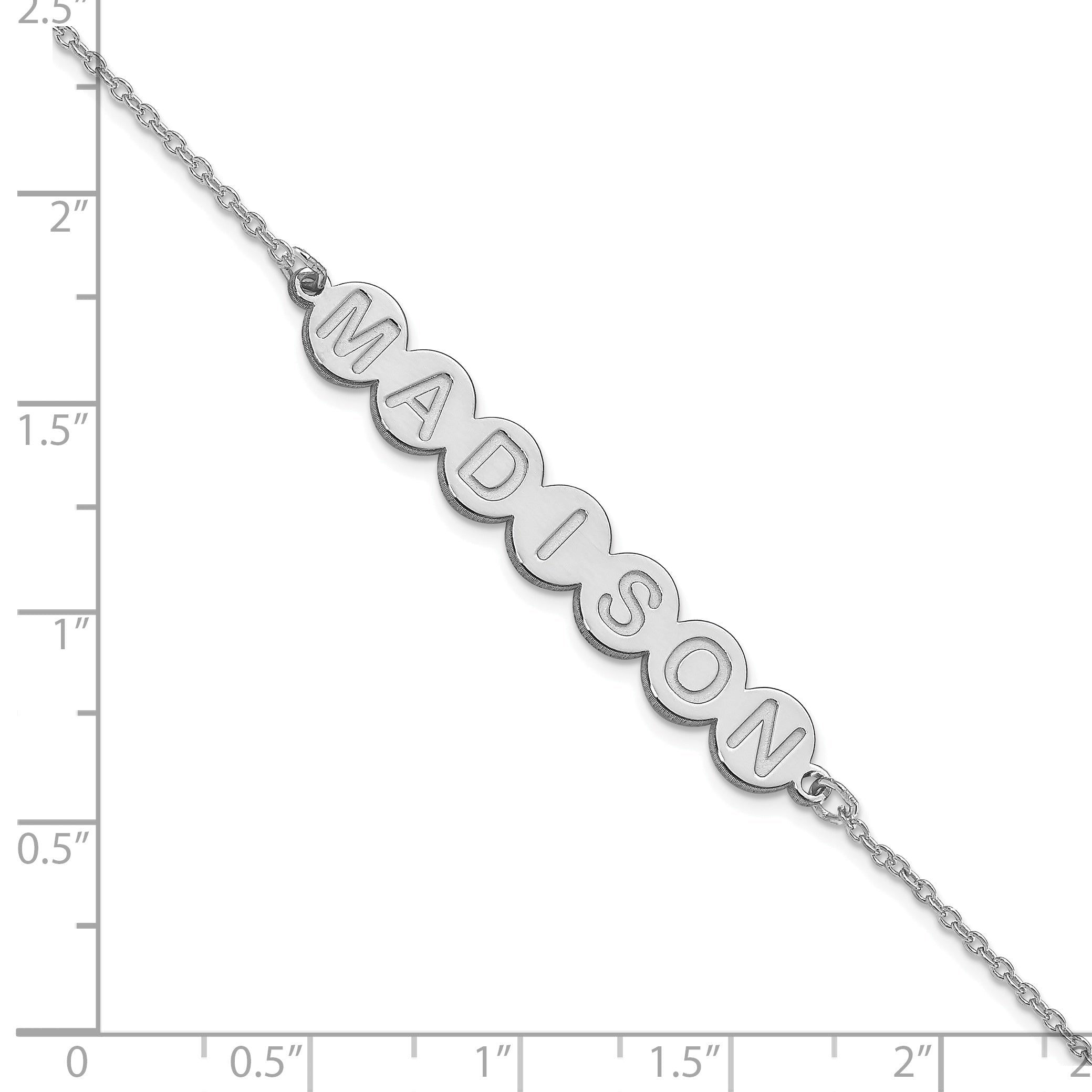 14K White Gold 7 Letter Bubble Bracelet