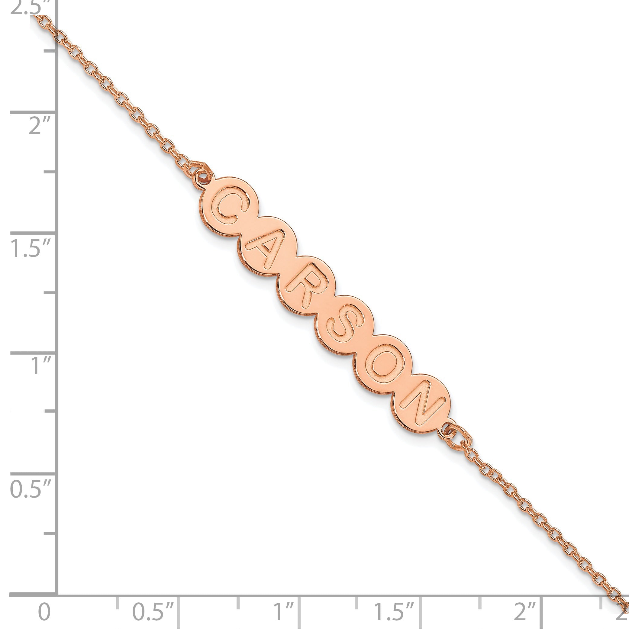 14K Rose Gold 6 Letter Bubble Bracelet