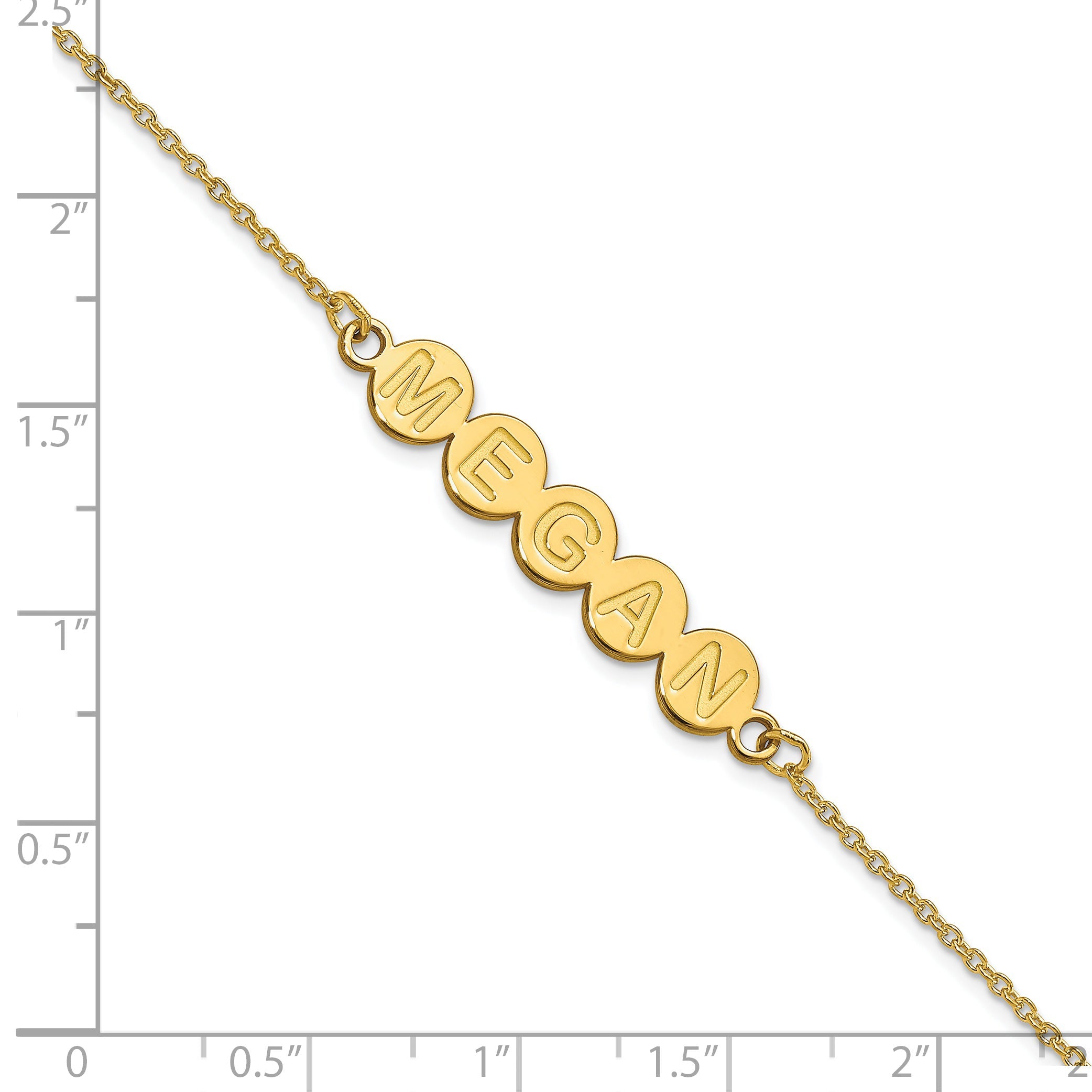 14K Yellow Gold 5 Letter Bubble Bracelet