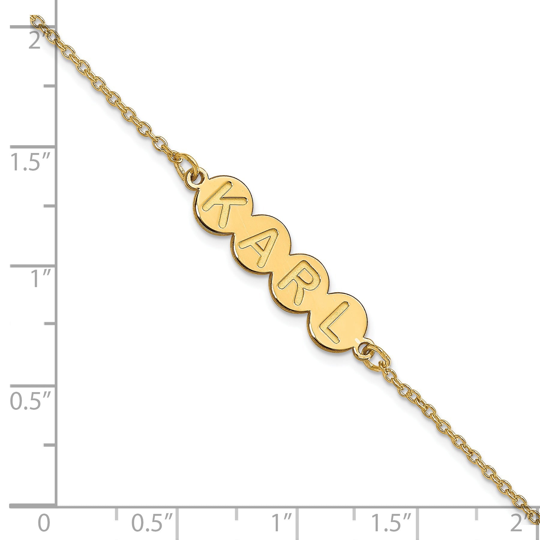 14K Yellow Gold 4 Letter Bubble Bracelet