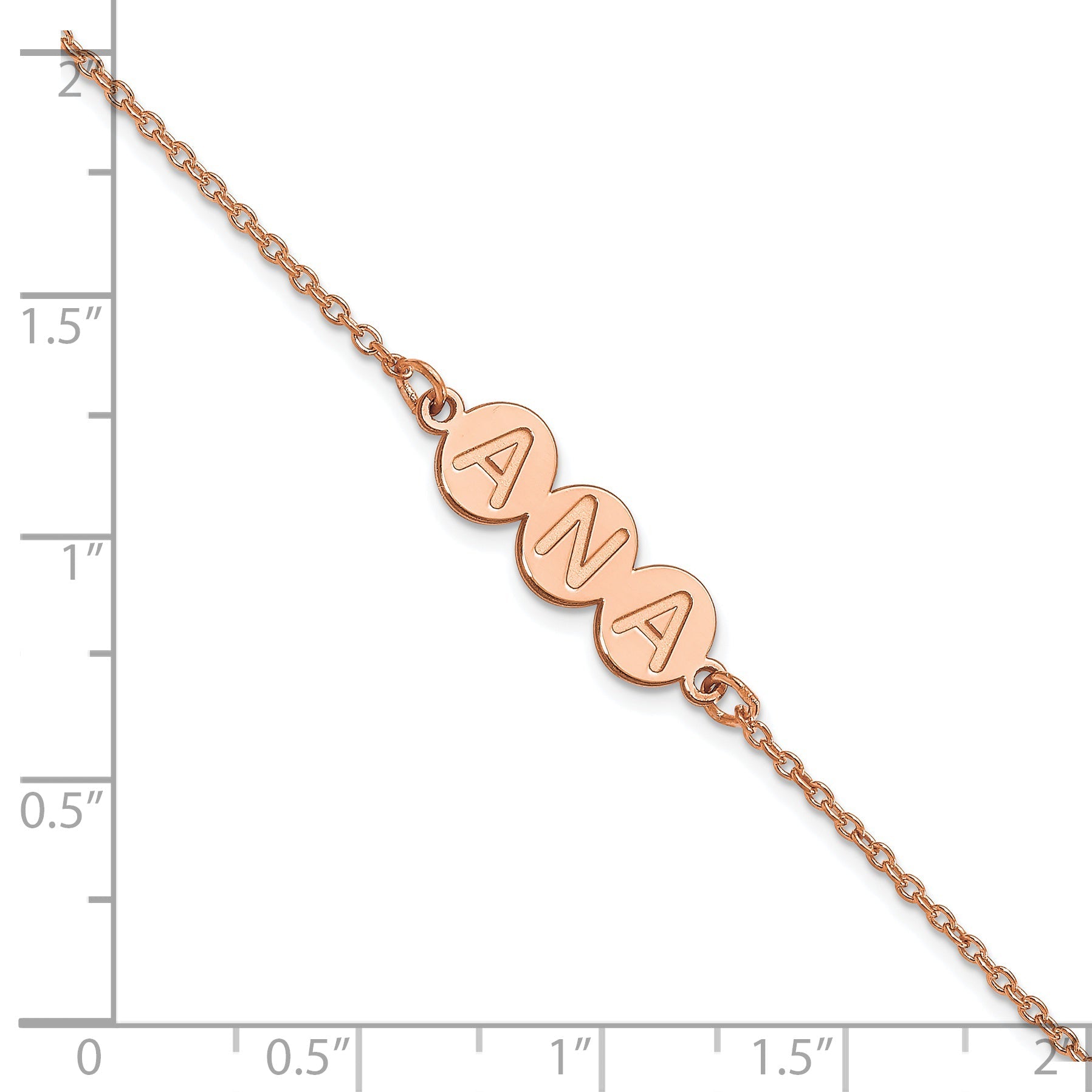 14K Rose Gold 3 Letter Bubble Bracelet