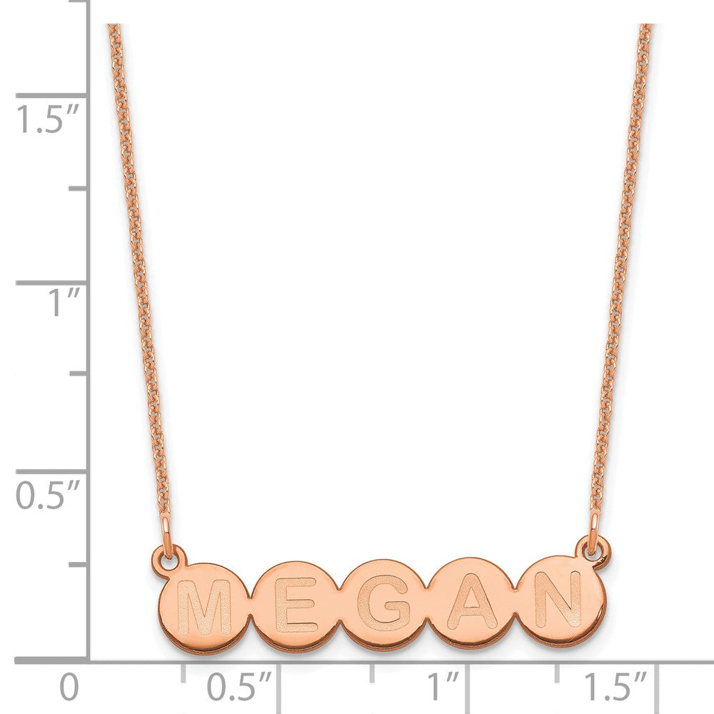 14K Rose Gold 5 Letter Bubble Necklace