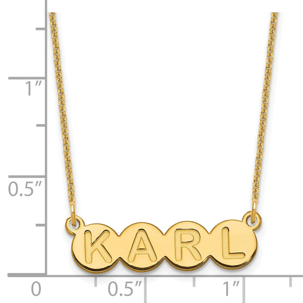 14K Yellow Gold 4 Letter Bubble Necklace