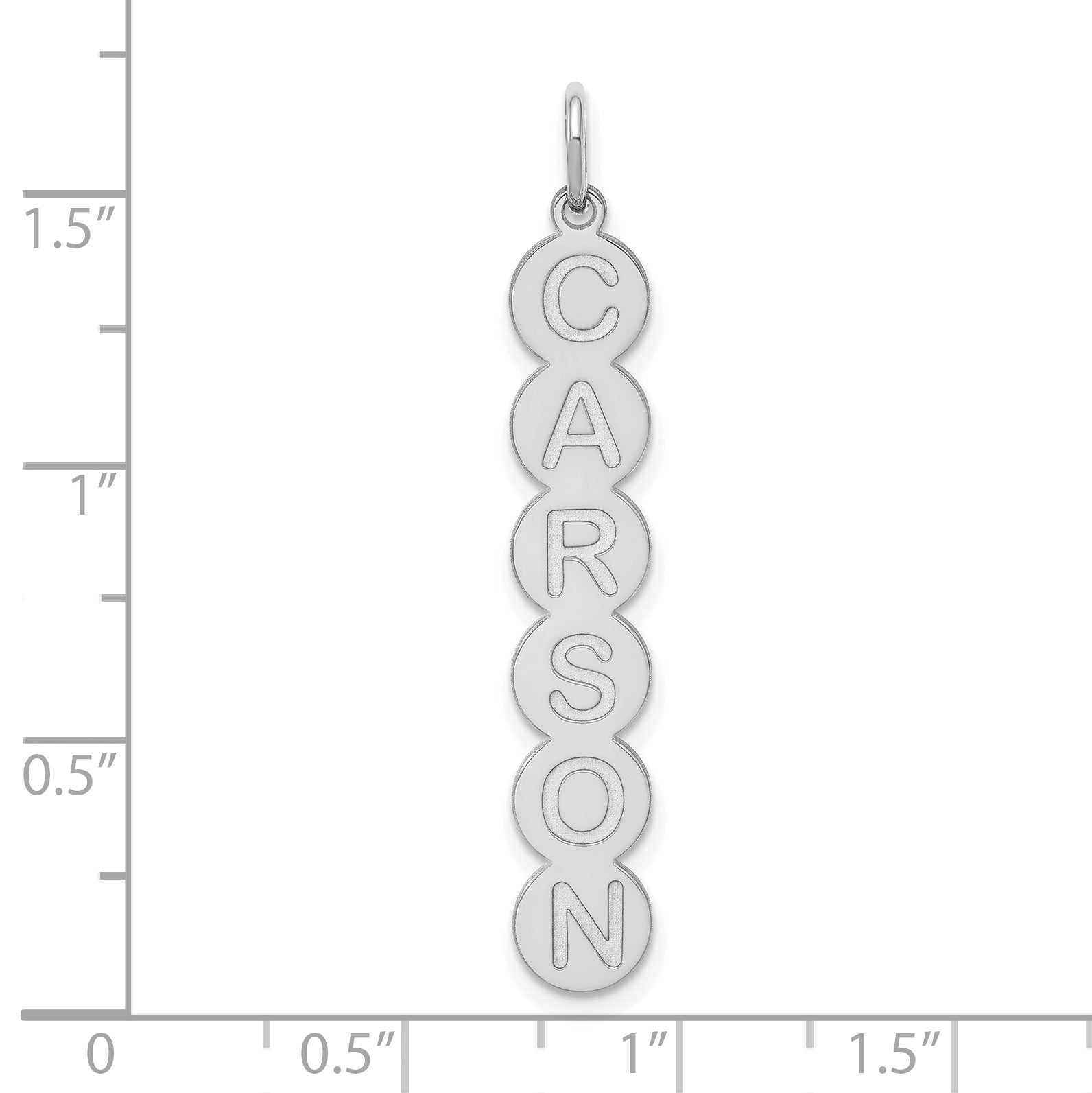 14K White Gold 6 Letter Bubble Pendant