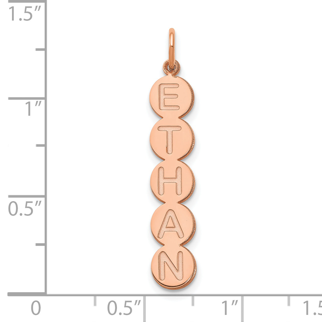 14K Rose Gold 5 Letter Bubble Pendant