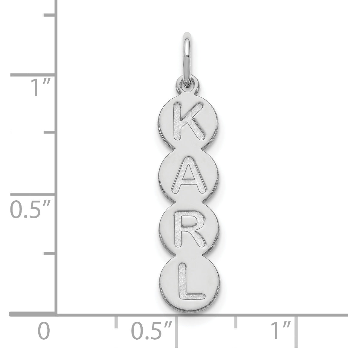 14K White Gold 4 Letter Bubble Pendant