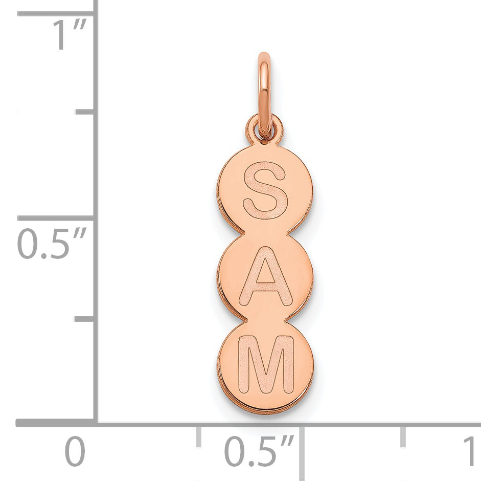 14K Rose Gold 3 Letter Bubble Pendant