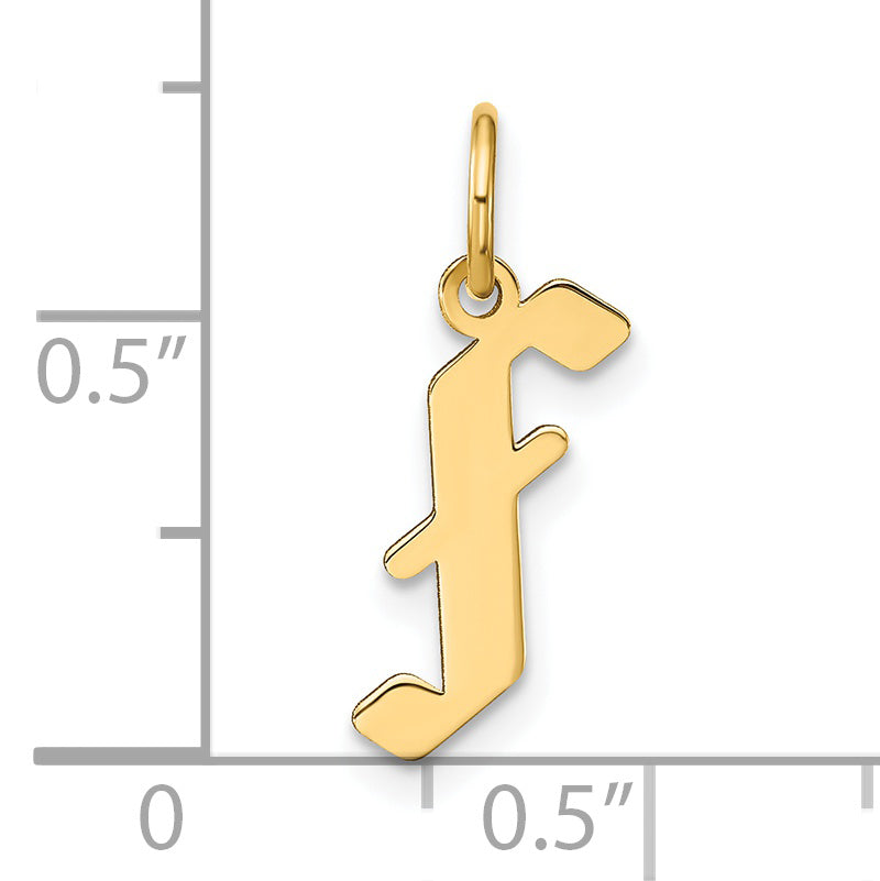 14k Yellow Gold 14KY Letter F Initial Pendant