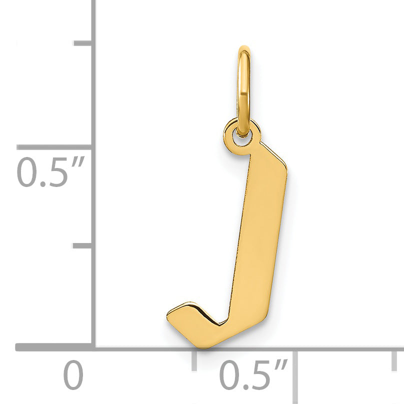 14k Yellow Gold 14KY Letter J Initial Pendant