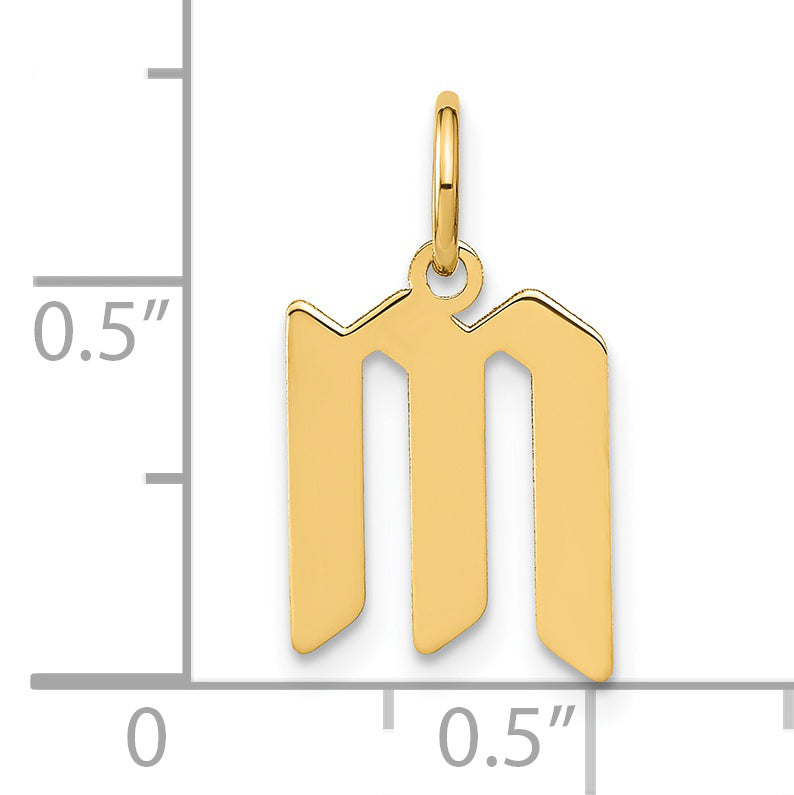 14k Yellow Gold 14KY Letter M Initial Pendant