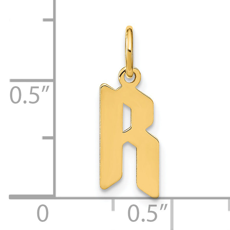 14k Yellow Gold 14KY Letter R Initial Pendant