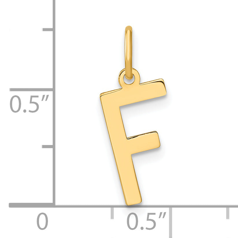 14k Yellow Gold 14ky Letter F Initial Pendant