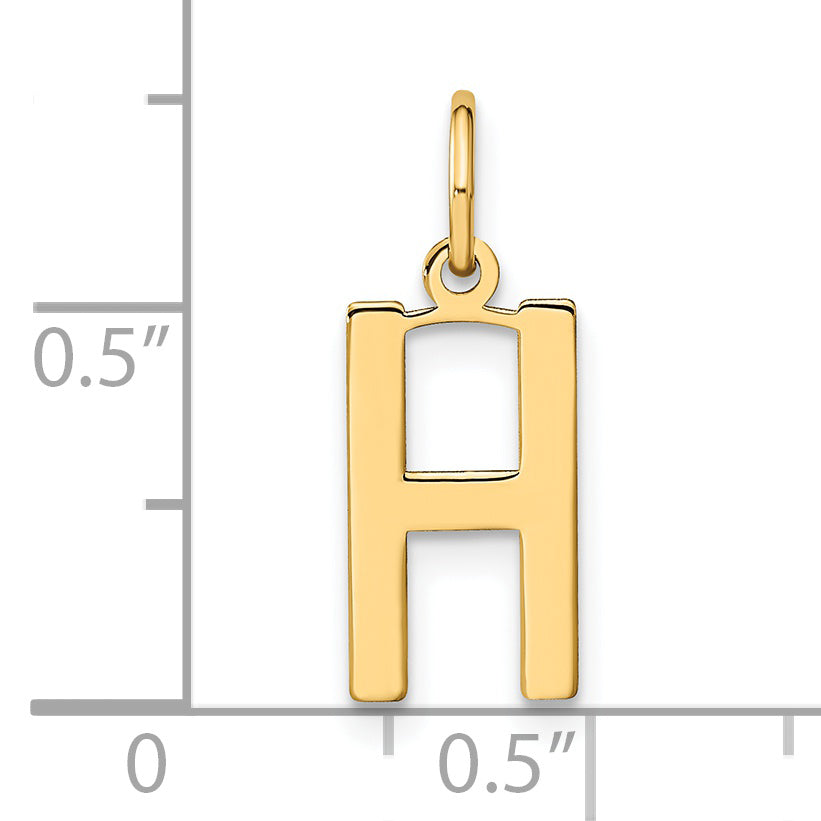 14k Yellow Gold 14ky Letter H Initial Pendant