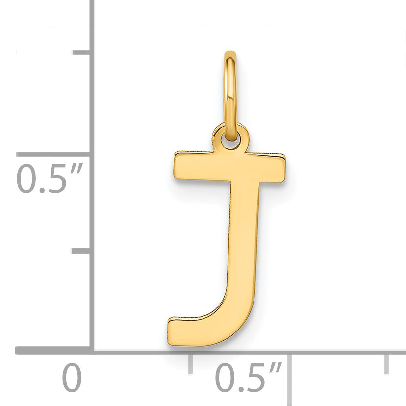 14k Yellow Gold 14ky Letter J Initial Pendant