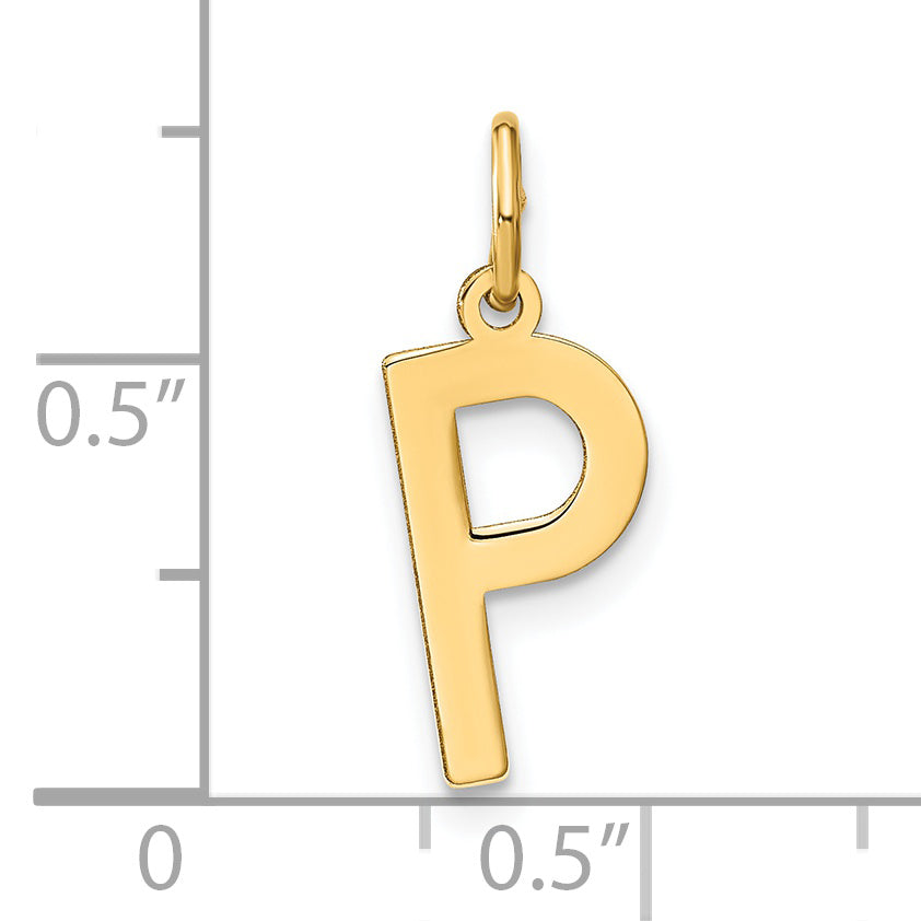 14k Yellow Gold 14ky Letter P Initial Pendant