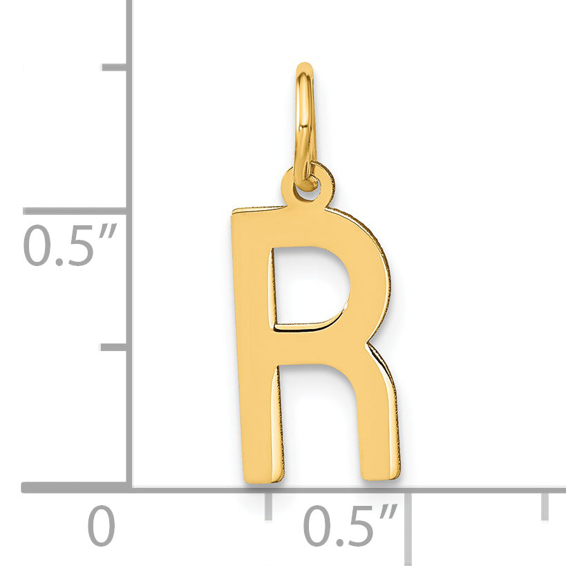 14k Yellow Gold 14ky Letter R Initial Pendant