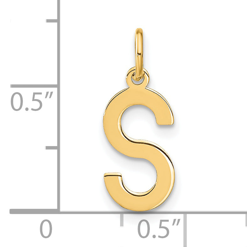 14k Yellow Gold 14ky Letter S Initial Pendant
