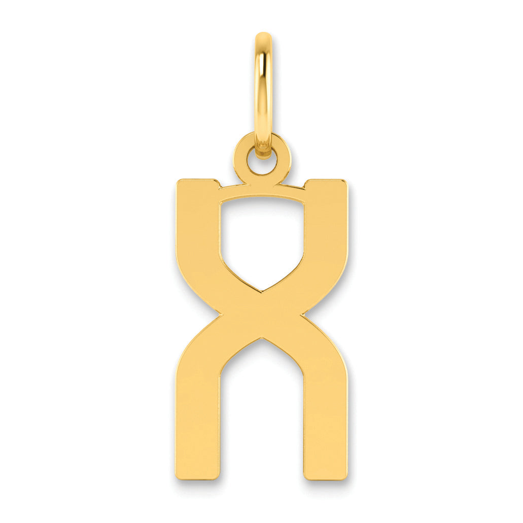14k Yellow Gold 14ky Letter X Initial Pendant
