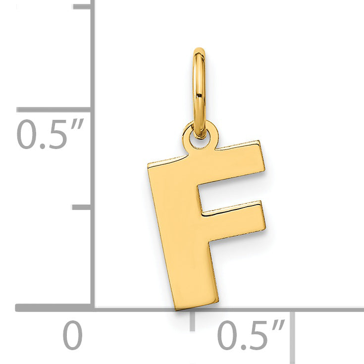14k Yellow Gold 14ky Letter F Initial Pendant