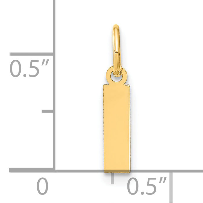14k Yellow Gold 14ky Letter I Initial Pendant
