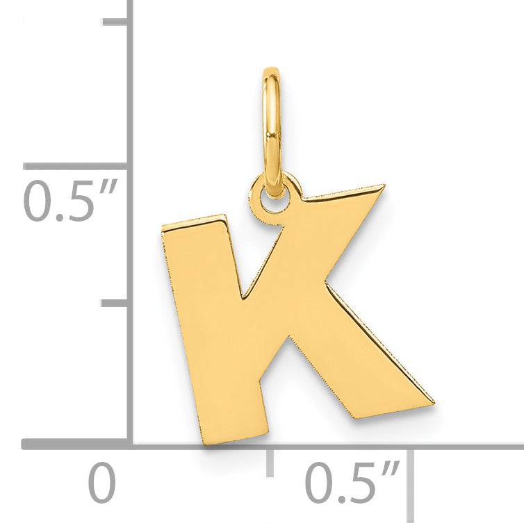 14k Yellow Gold 14ky Letter K Initial Pendant