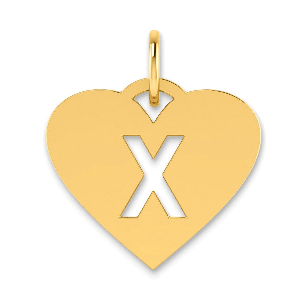 14K Yellow Gold 14Ky Initial Letter X Charm